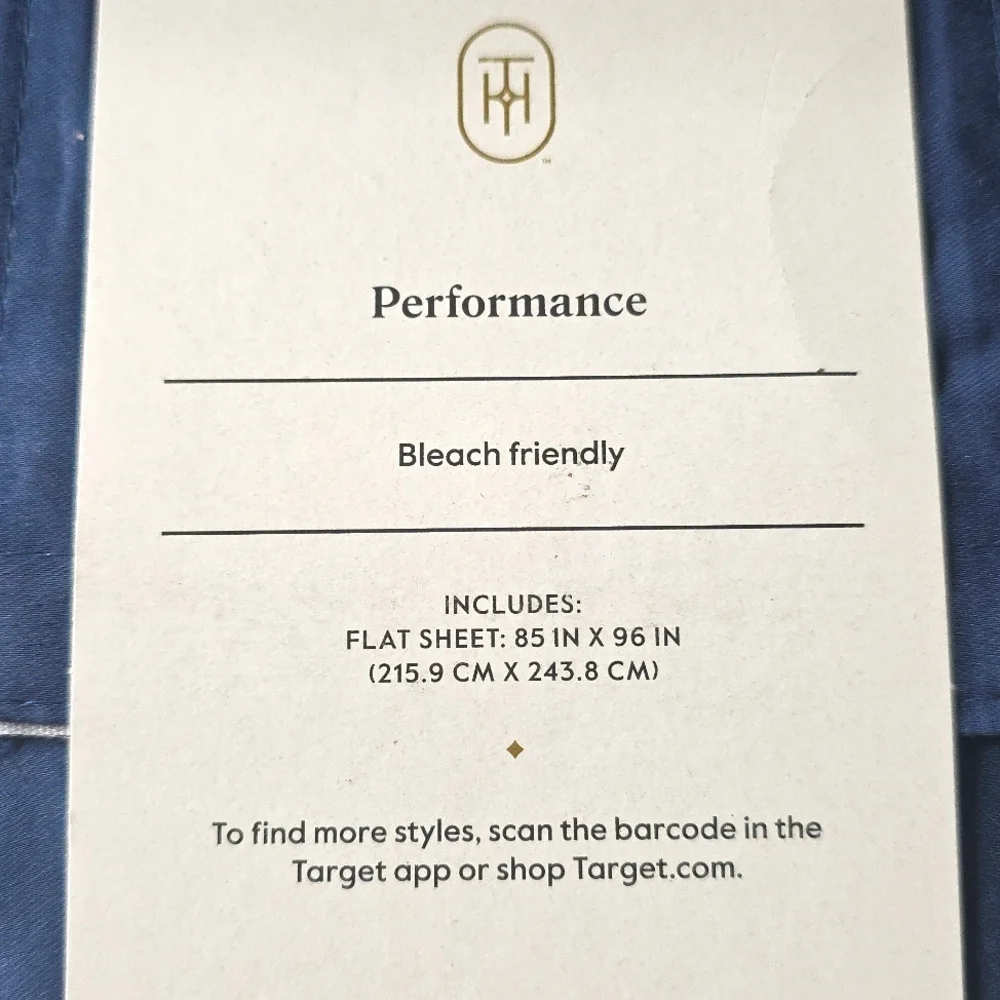 Threshold Full 400 Thread Count Performance Flat Sheet Metallic Blue